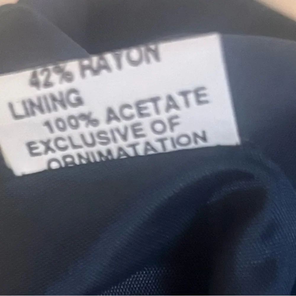 NWT VTG Giorgio Sant’ Angelo Linen Rayon Check Blazer Womens 10p Navy Blue White